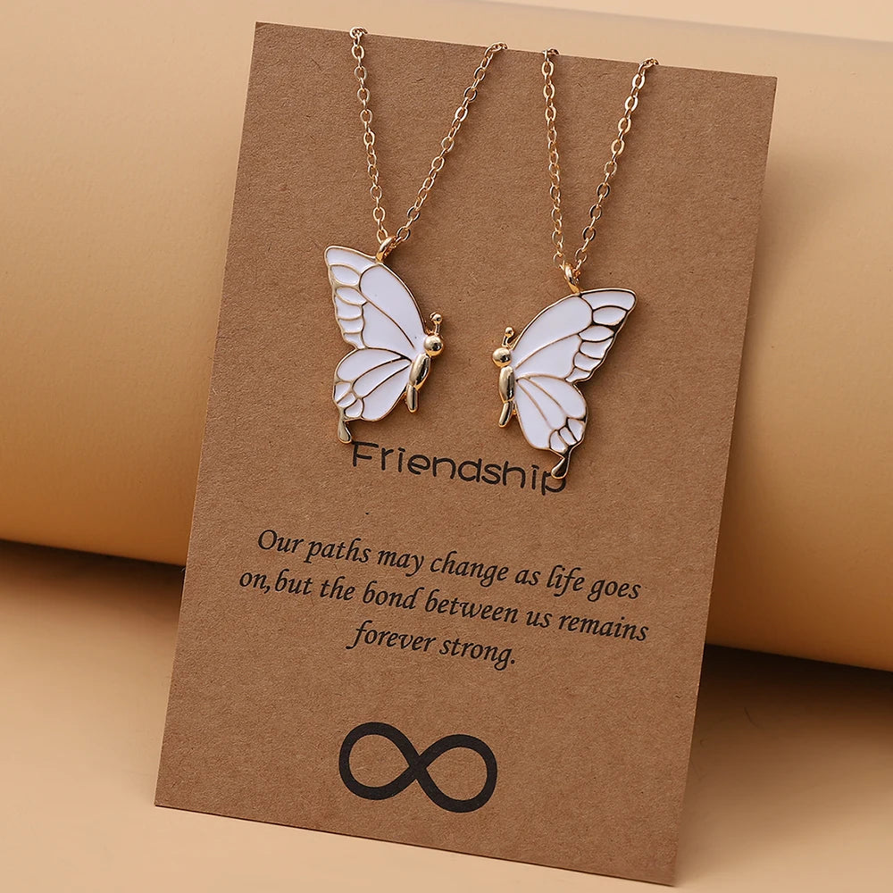 Collares con Colgante de Mariposa para Mujer y Niña – Regalo Especial para Madre e Hija, Gargantillas de Cadena Fina para Hermana y Amiga – Par de Collares