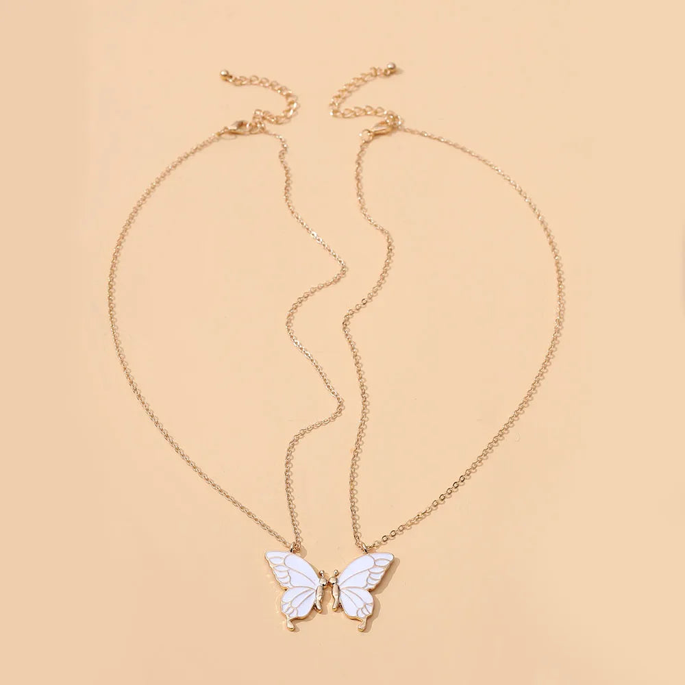 Collares con Colgante de Mariposa para Mujer y Niña – Regalo Especial para Madre e Hija, Gargantillas de Cadena Fina para Hermana y Amiga – Par de Collares