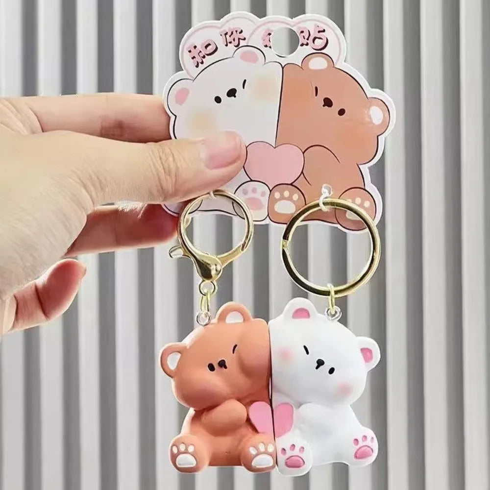 lavero Magnético de Osos para Parejas - Diseño Kawaii con Muñecos de Resina