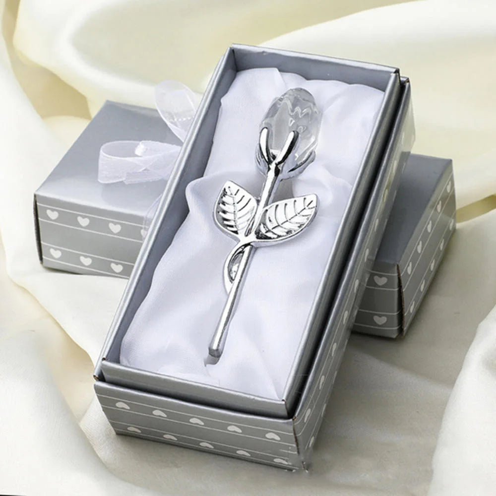 Rosa de Cristal Artesanal – Decoración de Regalo Elegante, Flor de Cristal Hecha a Mano, Ideal para Aniversarios, Bodas y Ocasiones Especiales