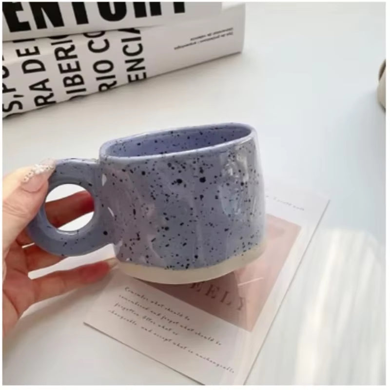 250Ml Ceramic Mug Ring Handl Coffee Milk Modern Print Porcelain Mug Handmade Ceramic Hot Chocolate Cup Couple Handgrip Cups